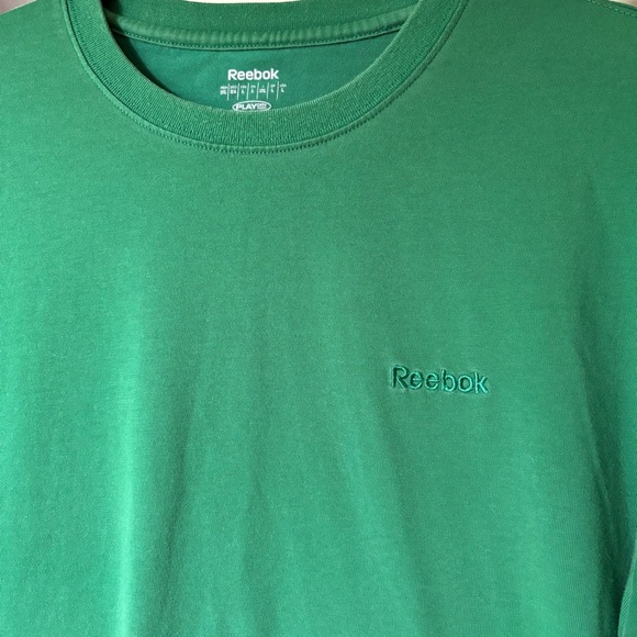 Reebok Emerald Green Play Dry Embroidered Logo T-Shirt Men’s Size Large - Picture 2 of 3